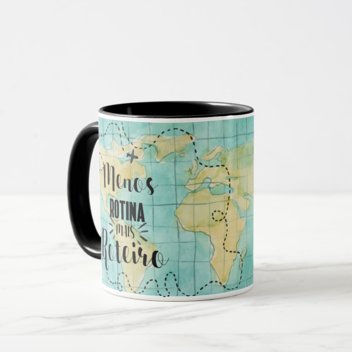 Caneca Viajantes Frase Viagem Menos Rotina Mais Roteiro