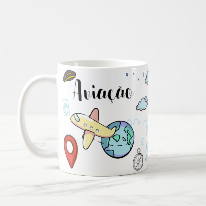 Caneca Personalizada e Divertida de Aviação Profissão Piloto - Profissões (Piloto)
