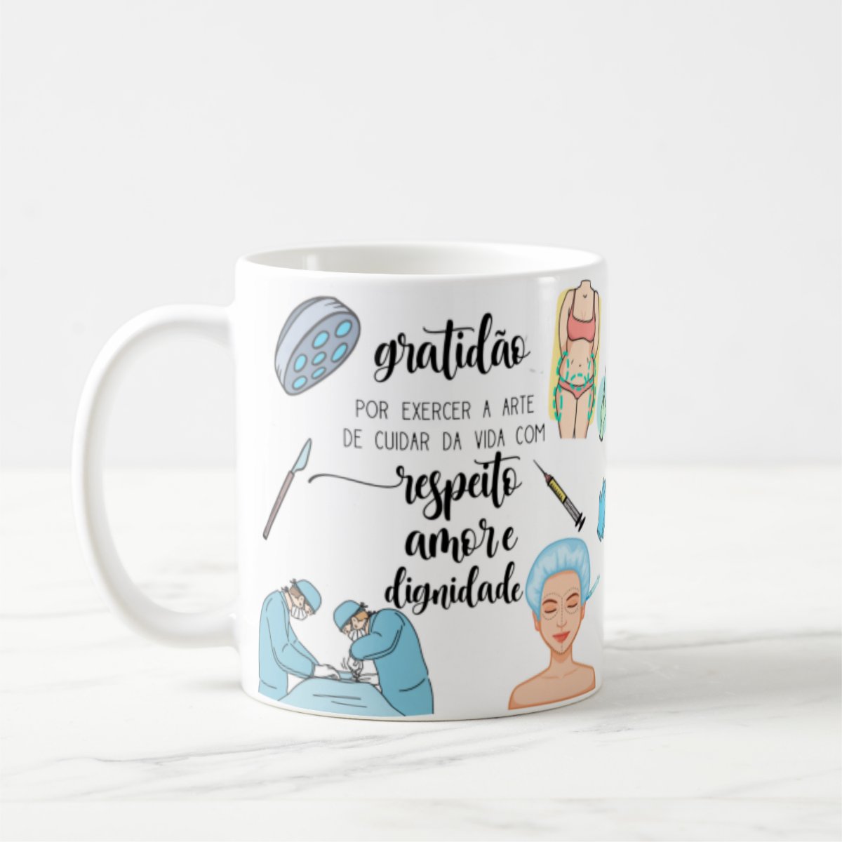 Caneca Cerâmica Profissão Médico Cirurgião Plástico