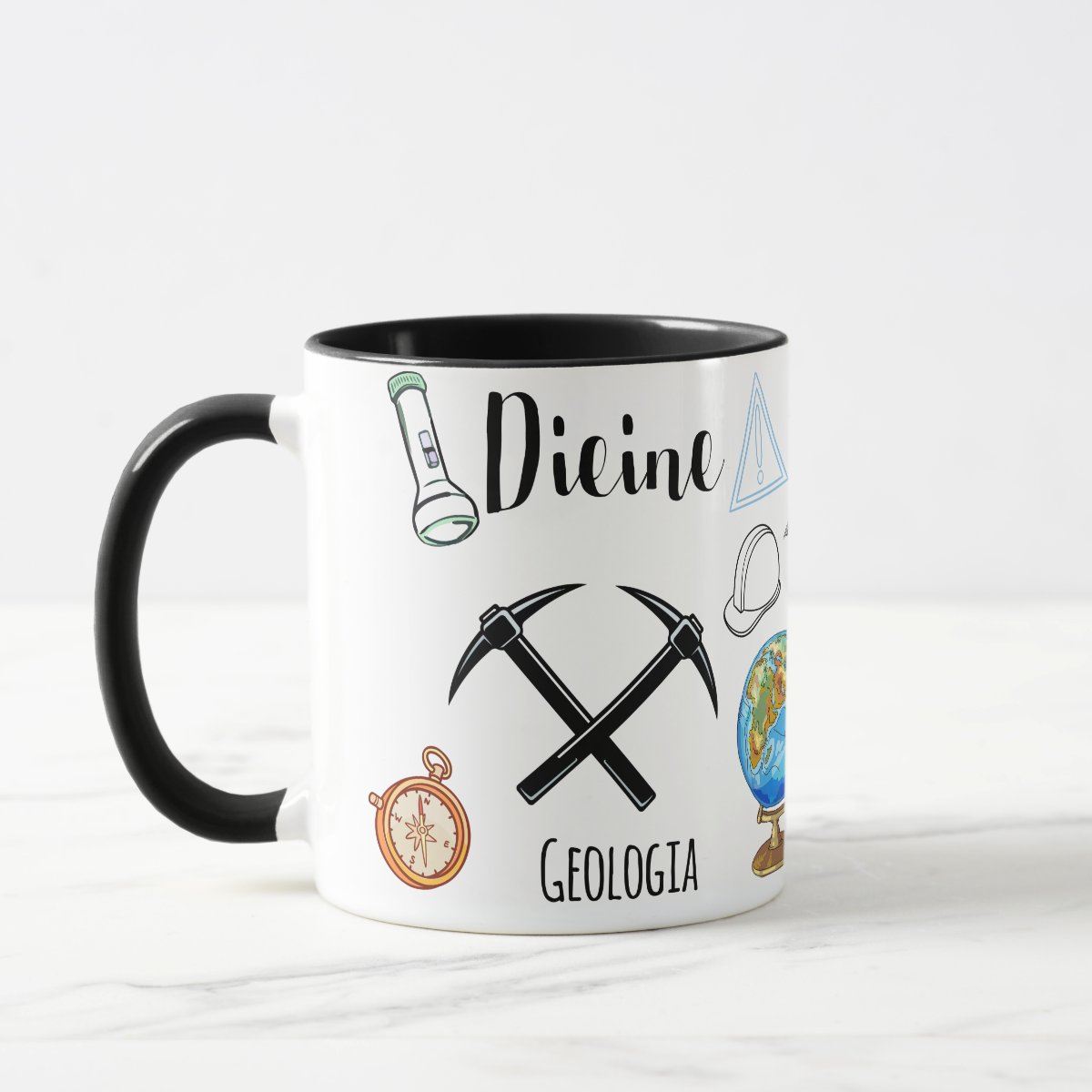 Caneca de Geologia Presente Geólogo Personalizado com o Nome - Profissões (Geologia, Geólogo)