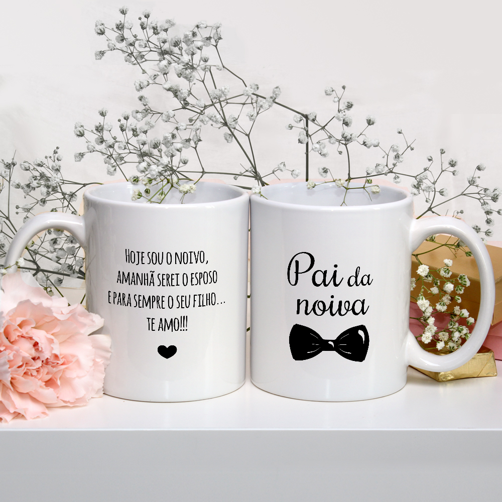  Conjunto 2 Canecas Personalizadas Para Pai Dos Noivos
