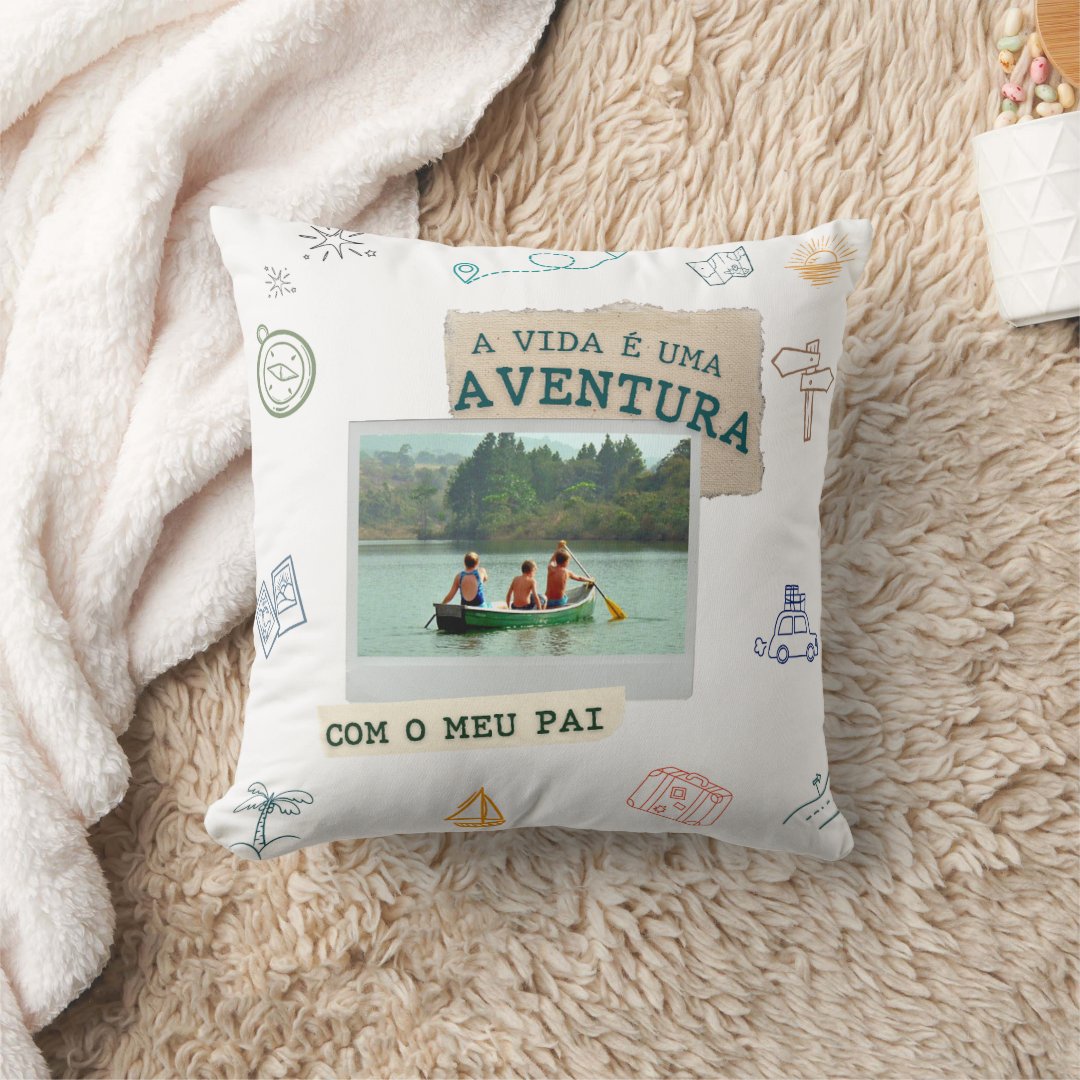 Almofada Personalizada com Você é uma Aventura Pai Presente Com Foto Para Pai - Família (Pai)