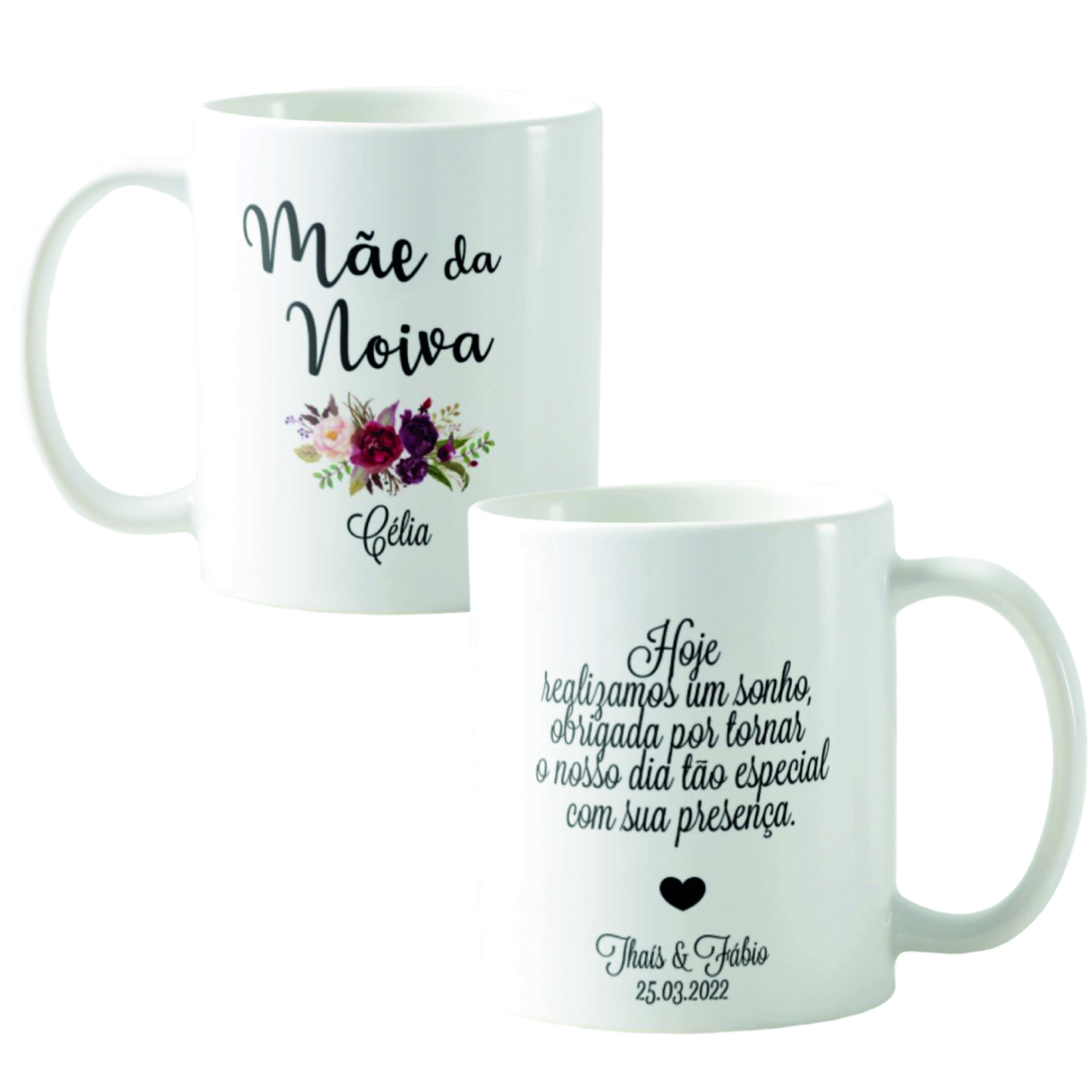 Kit 2 Canecas Personalizadas Casamento Mães dos Noivos