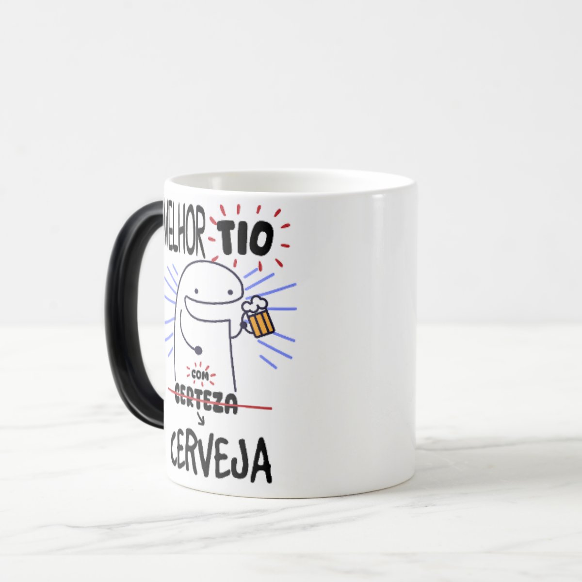 Caneca Mágica Presente Divertido Melhor Tio com Cerveja