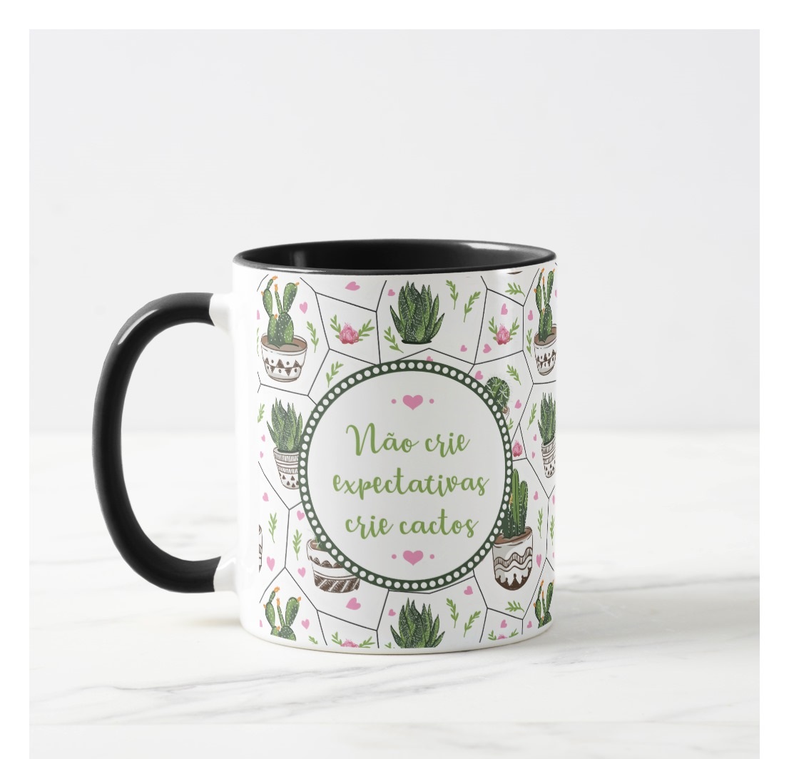 Caneca Personalizada Presente Planta Frase Crie Cactos - Outros ( Frase Crie Cactos)