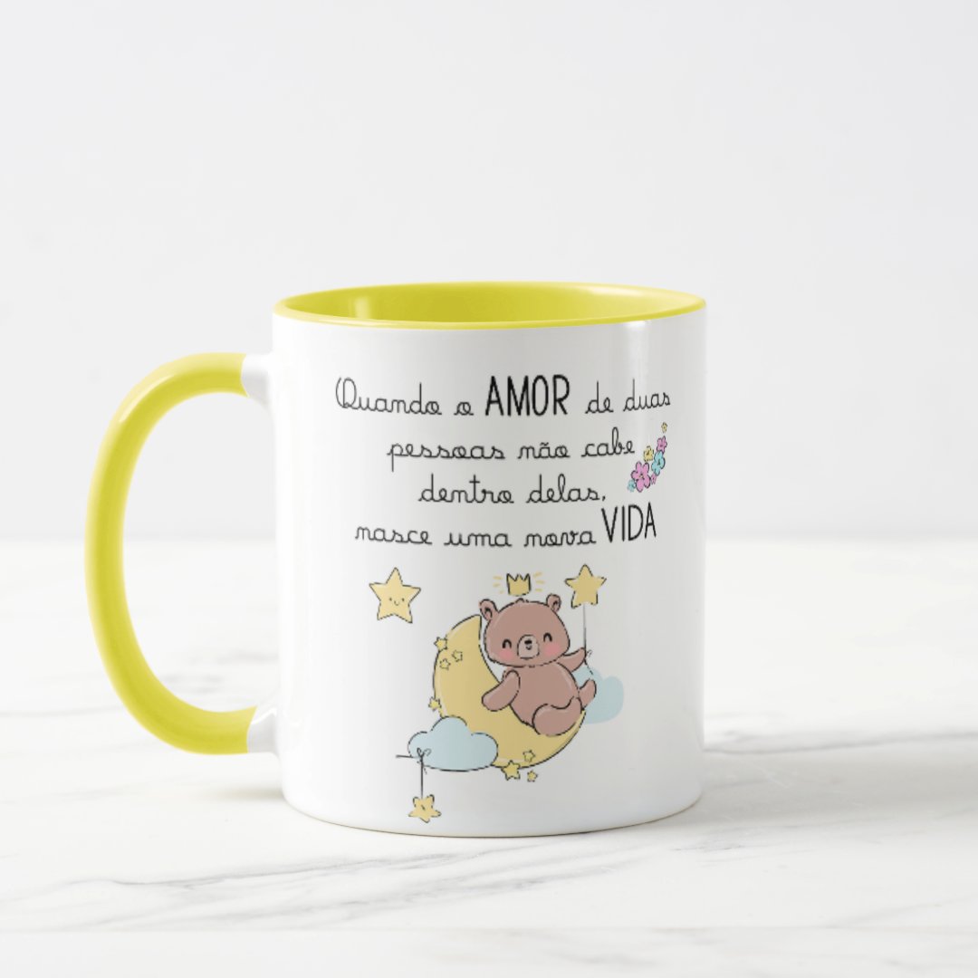 Caneca Presente Personalizado Para Contar Gravidez Azul - Anúncio de Gravidez (Mãe)