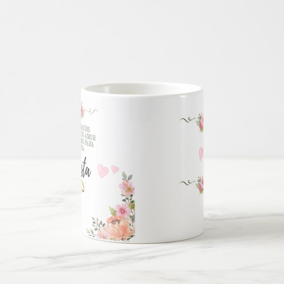 Caneca Casamento Florista Presente Pronta Entrega
