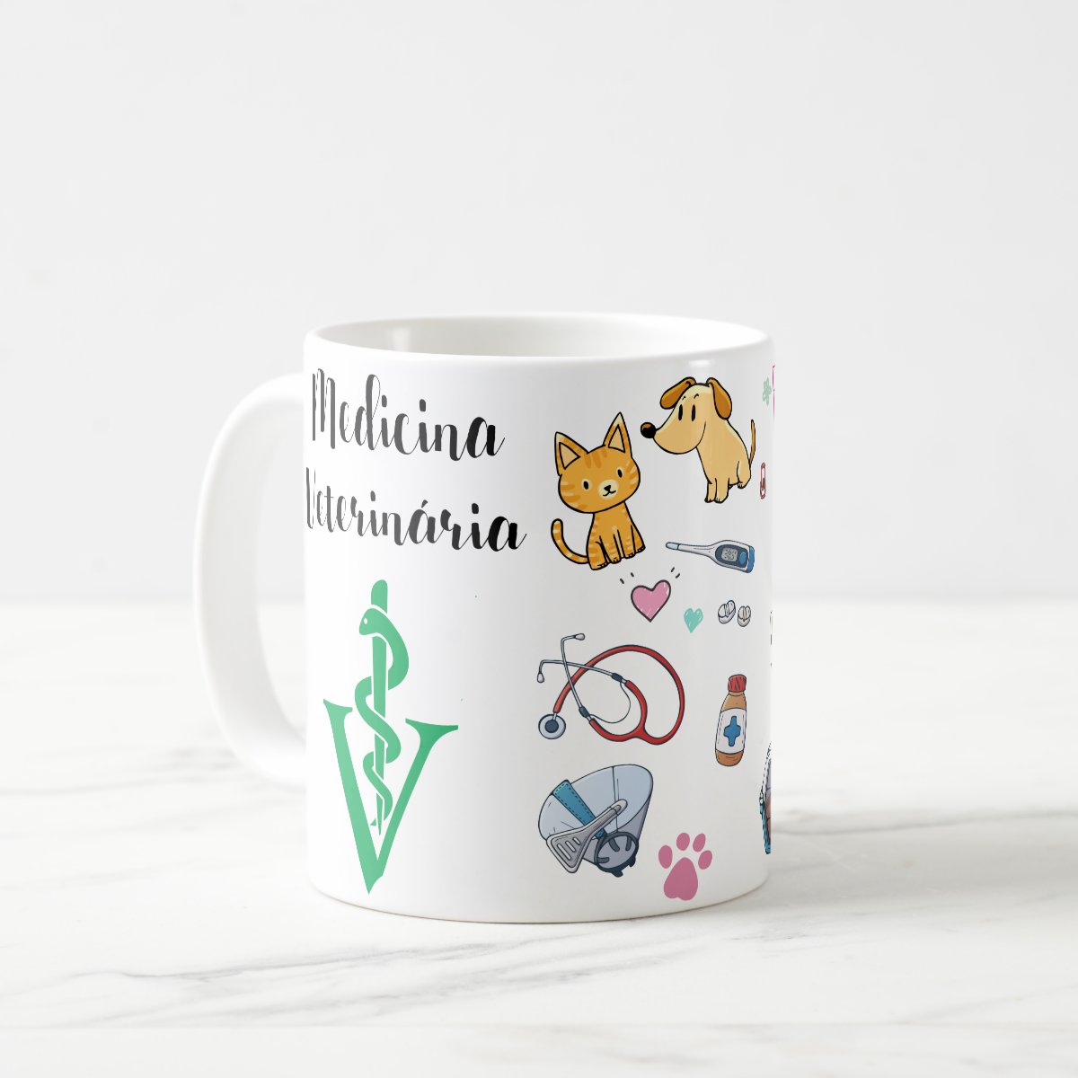 Caneca Profissão Presente Criativo Medicina Veterinária