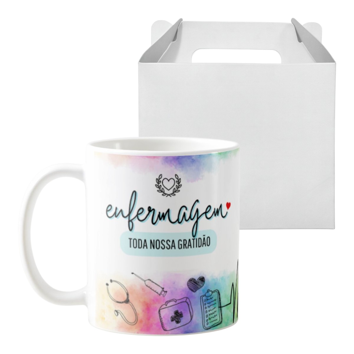 Caneca Profissão Enfermagem Hospital Toda Nossa Gratidão - Profissões (Enfermeiro(a))