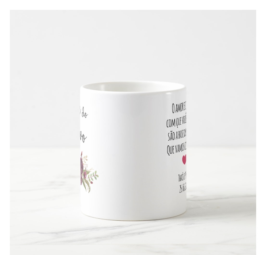 Caneca Personalizada Mãe da Noivo Casamento Marsala