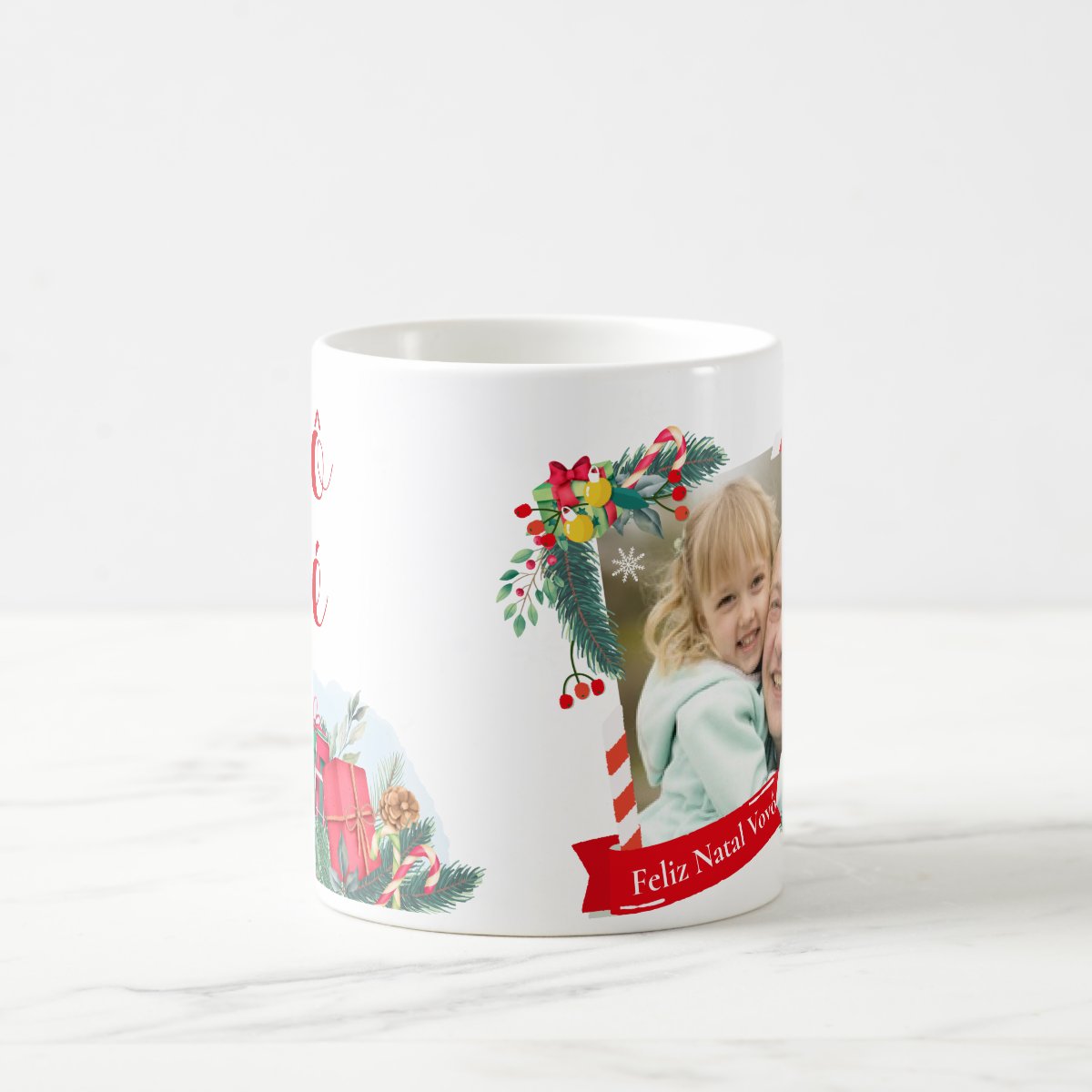 Caneca Natalina Personalizada com Foto Avô