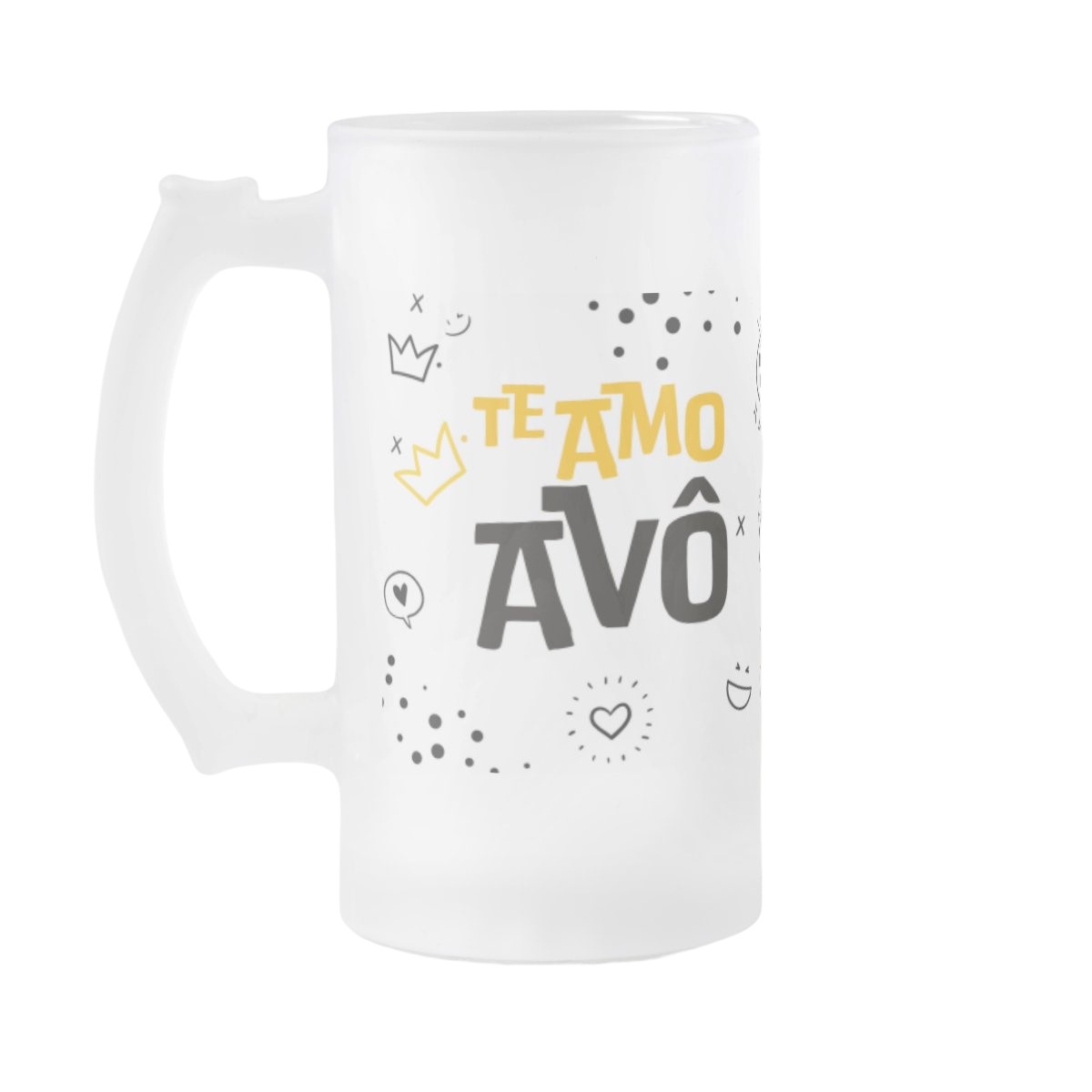 Copo de Cerveja Personalizado Presente Especial Te Amo Avô - Família (Avó/Avô)