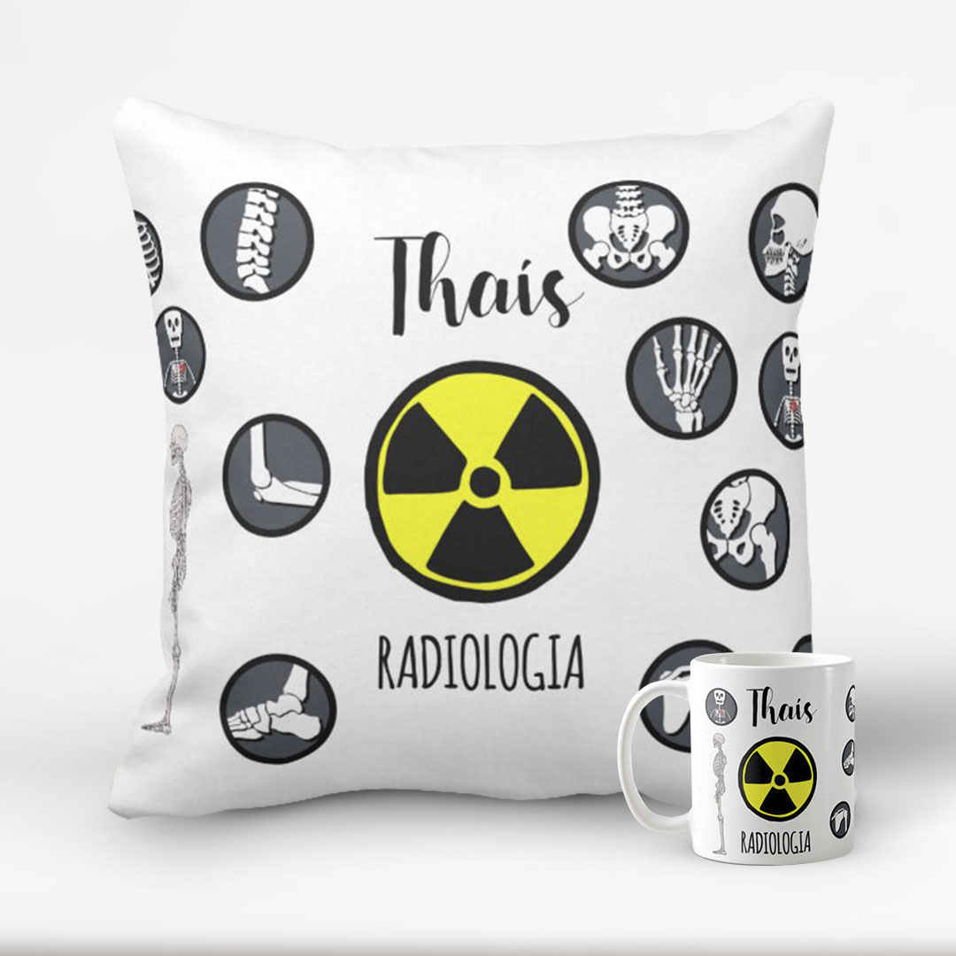 Conjunto Almofada Decorativa E Caneca Profissão Radiologia Profissão - Profissões (radiologia)