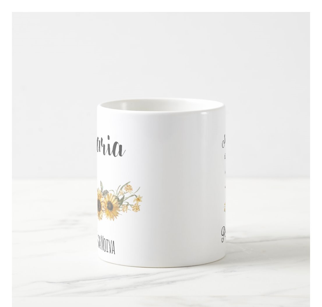 Caneca Girassol Presente Casamento Lembrança Avó da Noiva