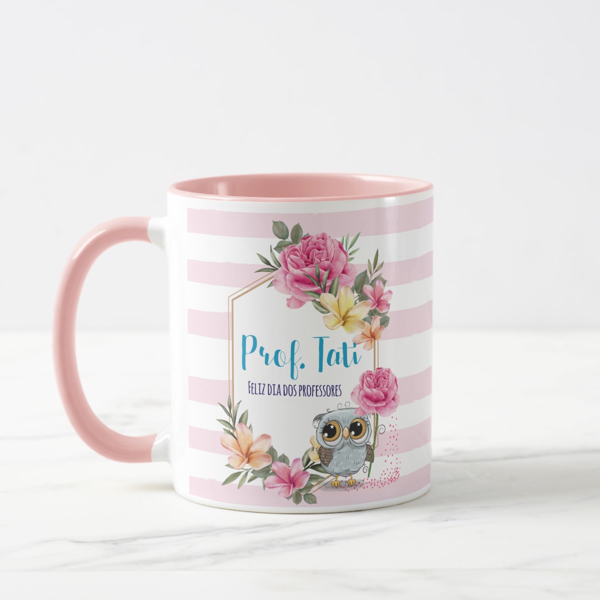 Caneca Personalizada Dia dos Professores Feminina com Nome