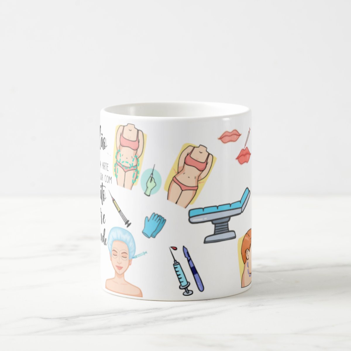 Caneca Cerâmica Profissão Médico Cirurgião Plástico