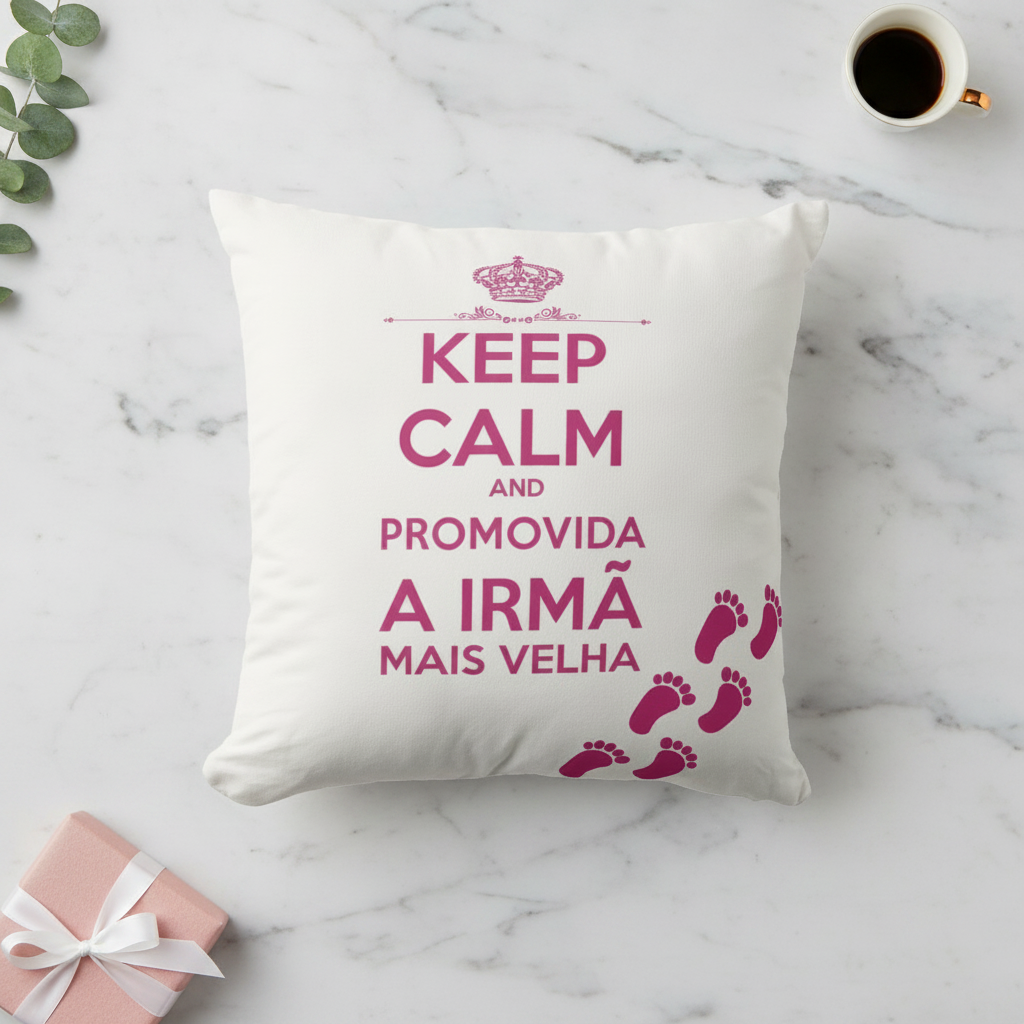 Almofada Anúncio de Gravidez Promovida a Irmã Mais Velha - Anúncio de Gravidez (Irmão(ã))