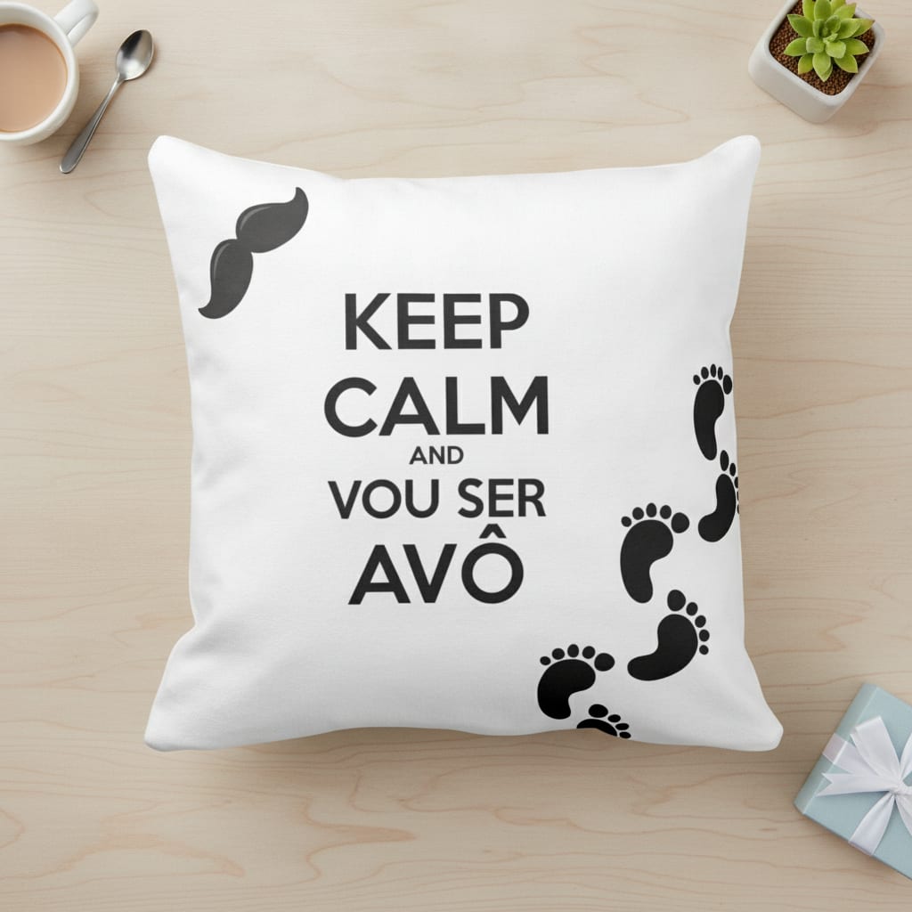 Almofada Criativa para Revelação de Gravidez Keep Calm Avô - Anúncio de Gravidez (Avô)