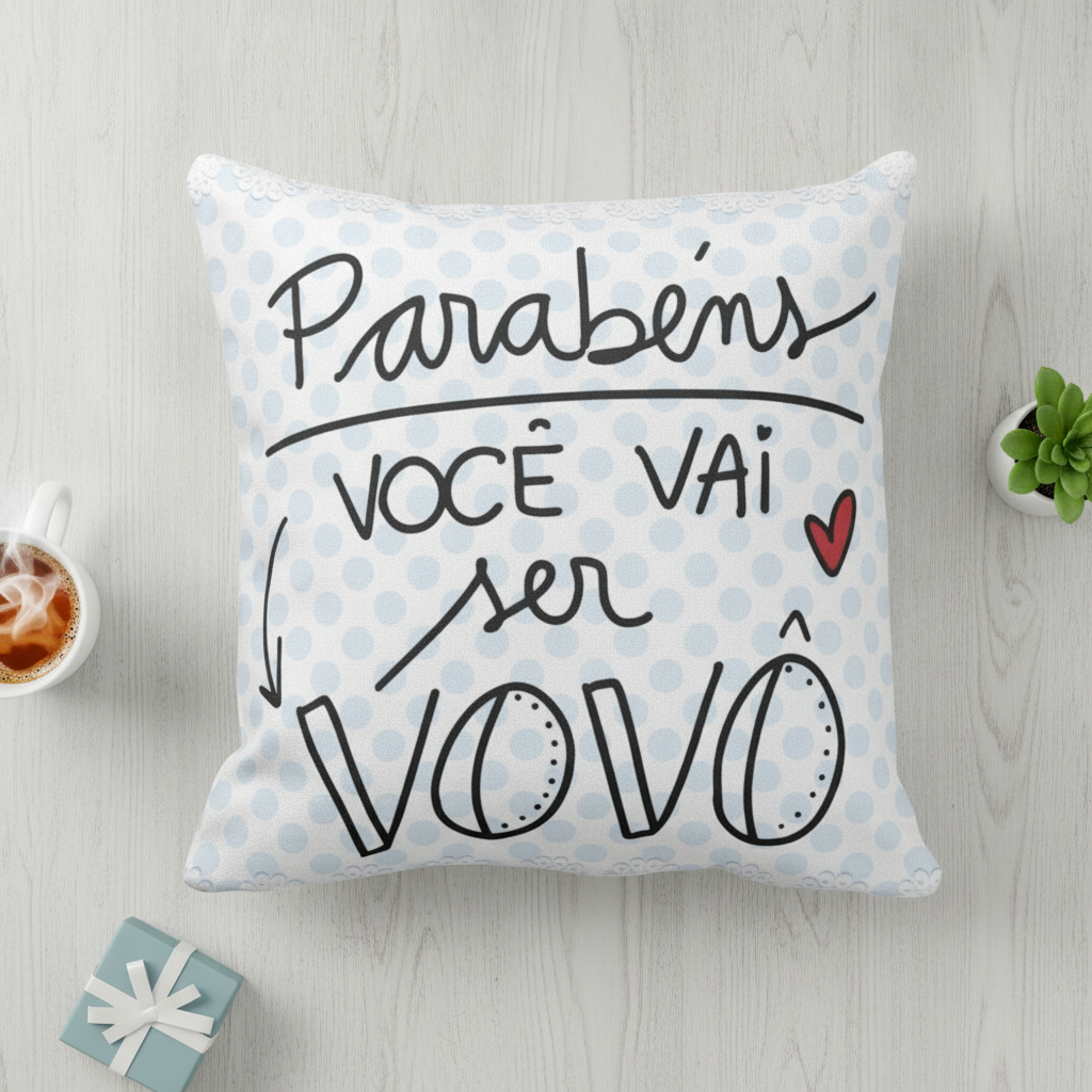 Almofada de Presente Anúncio Gravidez Você Vai Ser Vovô Avó - Anúncio de Gravidez (Avô/vovô)