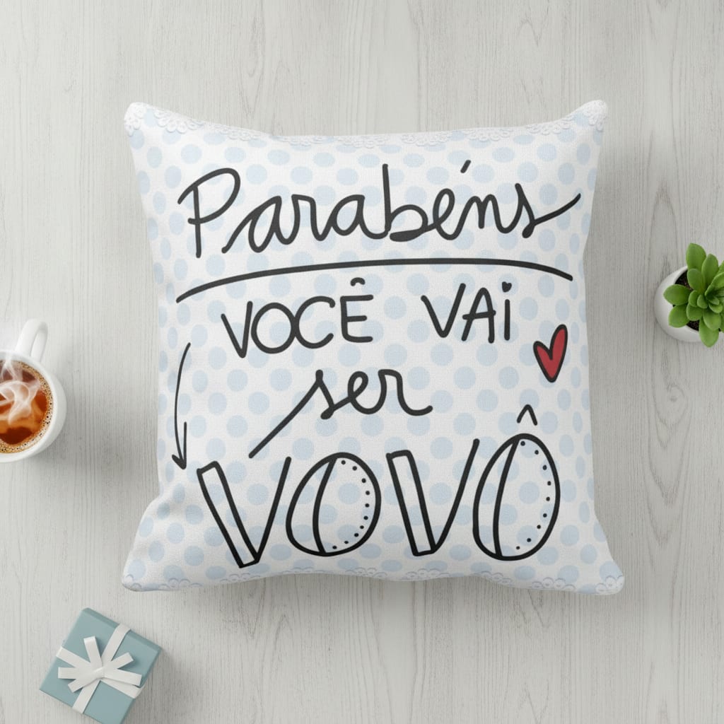 Almofada de Presente Anúncio Gravidez Você Vai Ser Vovô Avó - Anúncio de Gravidez (Avô/vovô)