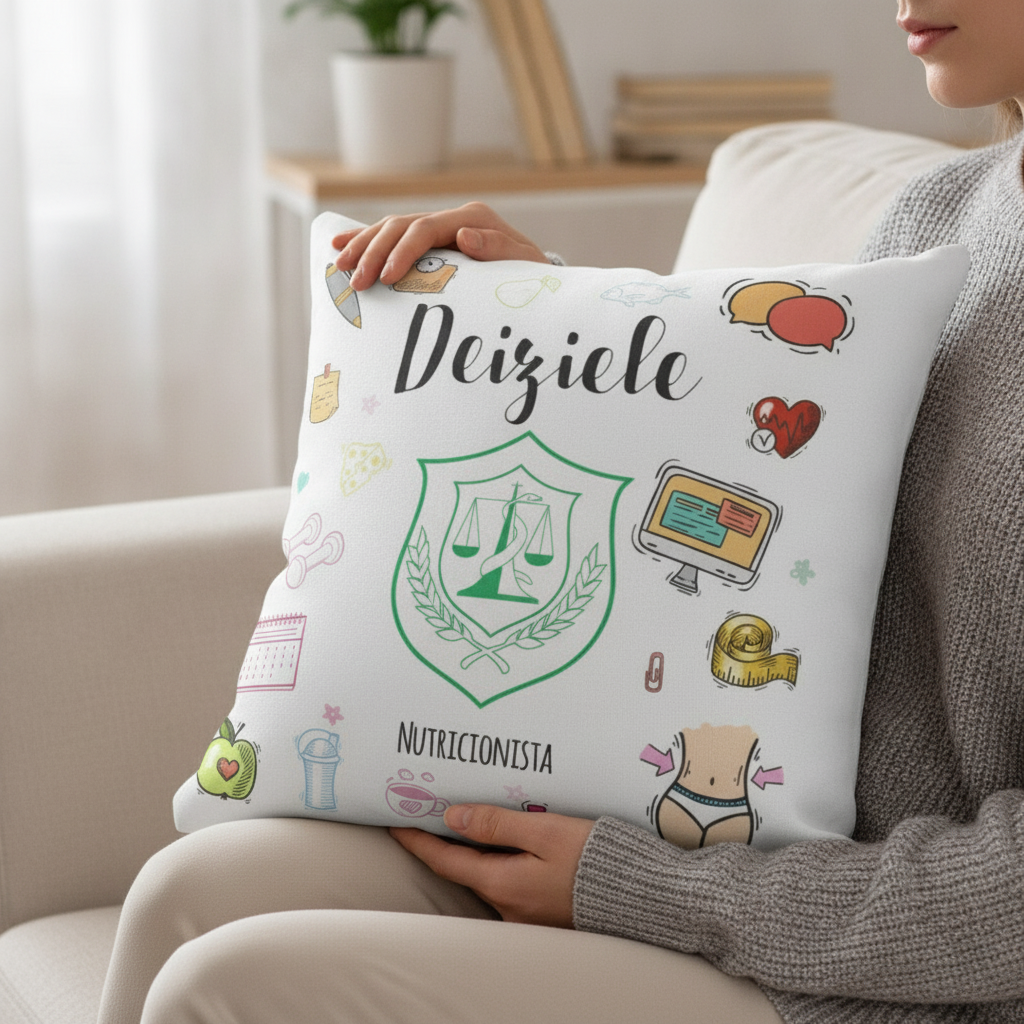 Almofada Decoração Personalizada Nutrição com Nome