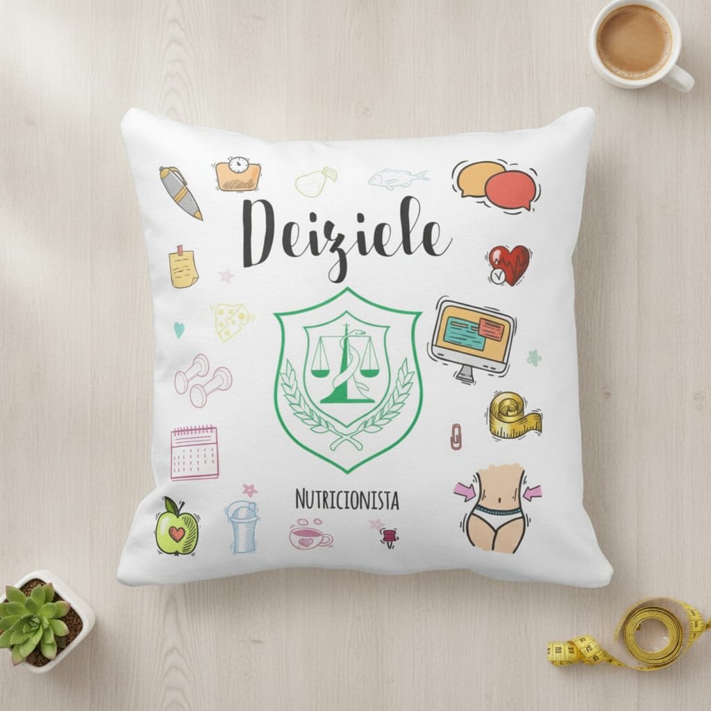 Almofada Decoração Personalizada Nutrição com Nome - Profissões (Nutricionista)