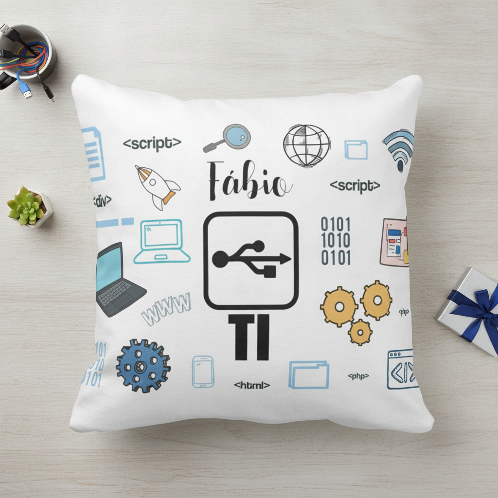 Almofada Decoração Presente Criativo Tecnologia Empresa Ti - Profissões (Programador(a))