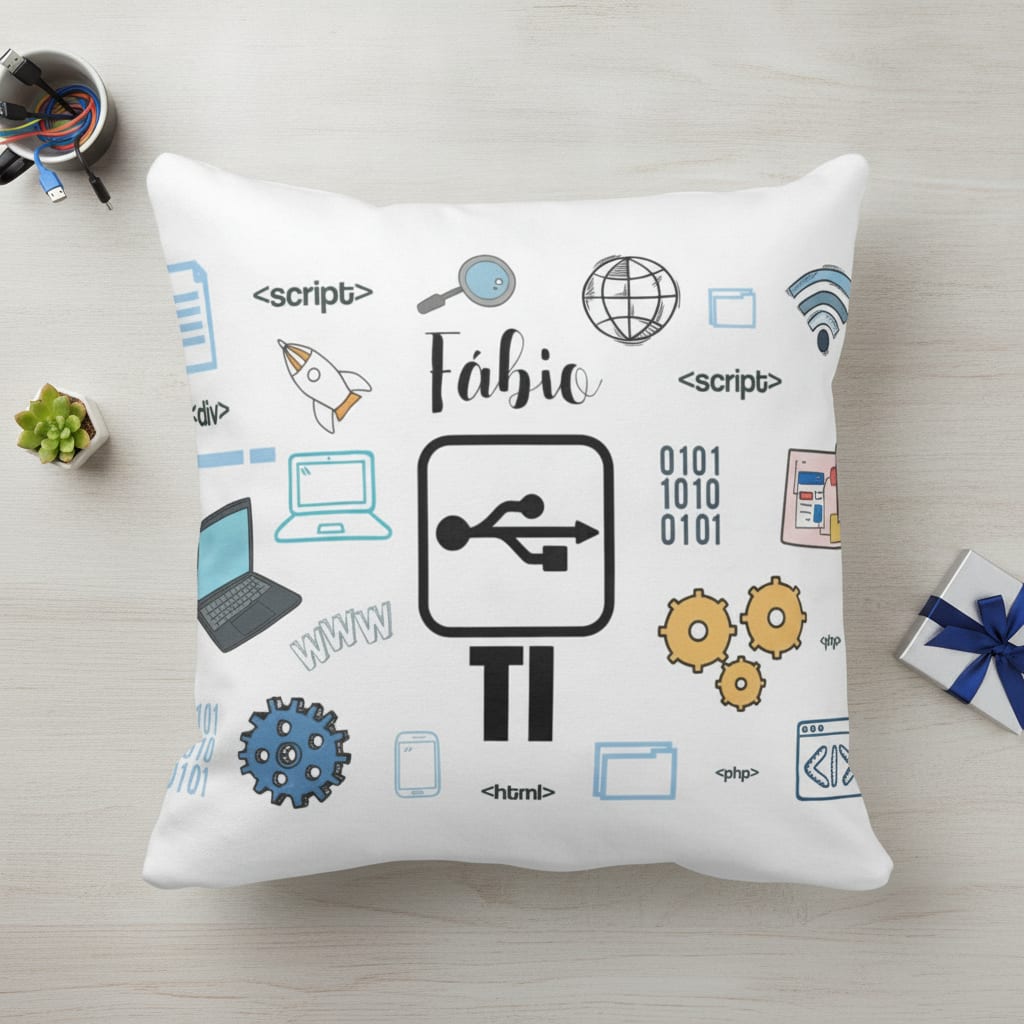 Almofada Decoração Presente Criativo Tecnologia Empresa Ti - Profissões (Programador(a))