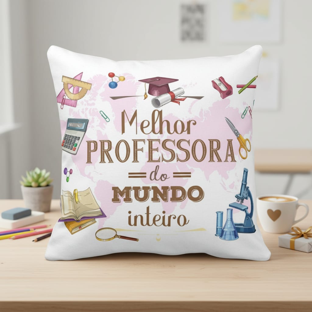 Almofada Decorativa Dia dos Professores Melhor Professora
