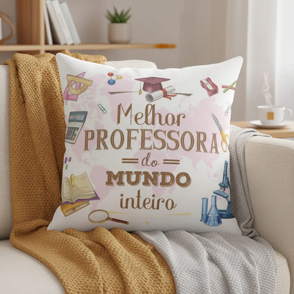 Almofada Decorativa Dia dos Professores Melhor Professora - Dia dos Professores (Professor(a))
