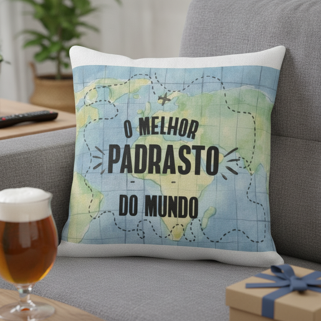 Almofada Decorativa Melhor Paidrasto  - Família (almofada Melhor Paidrasto )