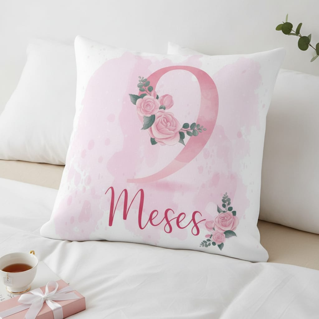 Almofada Decorativa Mesversário Feminina Mês 9 Floral