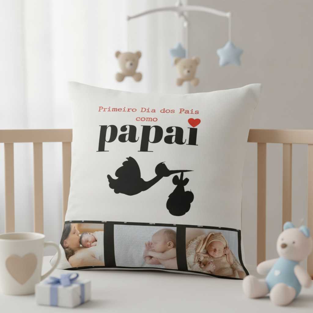 Almofada Decorativa Presente Dia dos Pais Papai com Foto