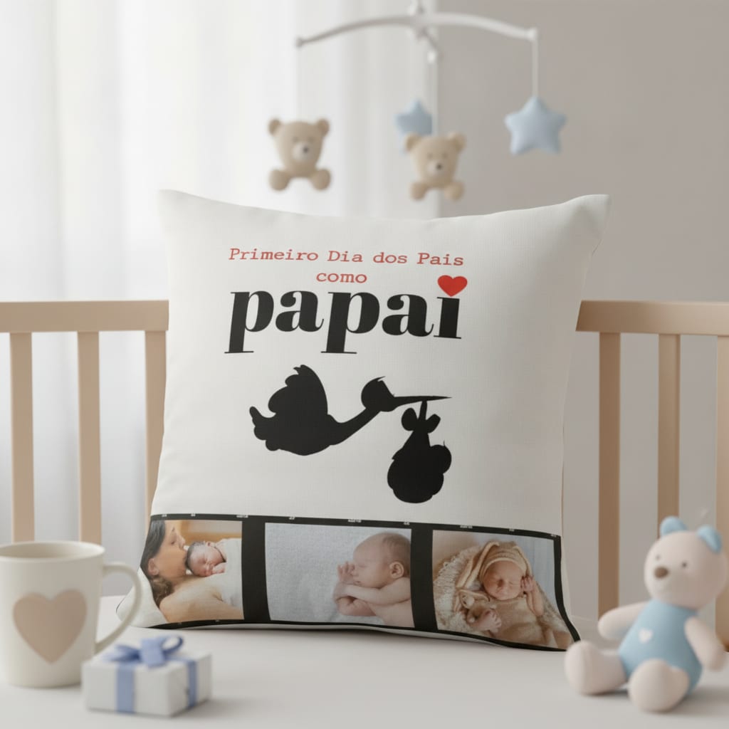 Almofada Decorativa Presente Dia dos Pais Papai com Foto