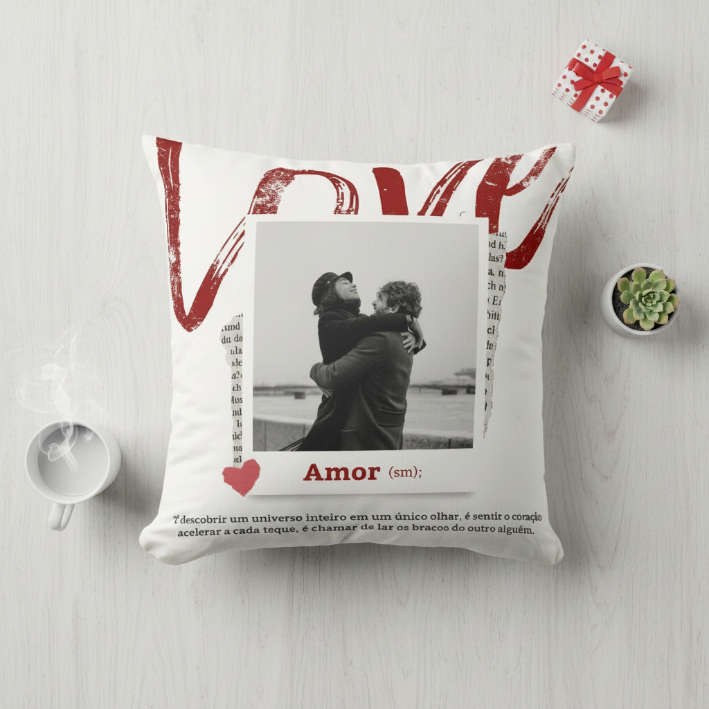 Almofada Decorativa Presente Significado do Amor com Foto