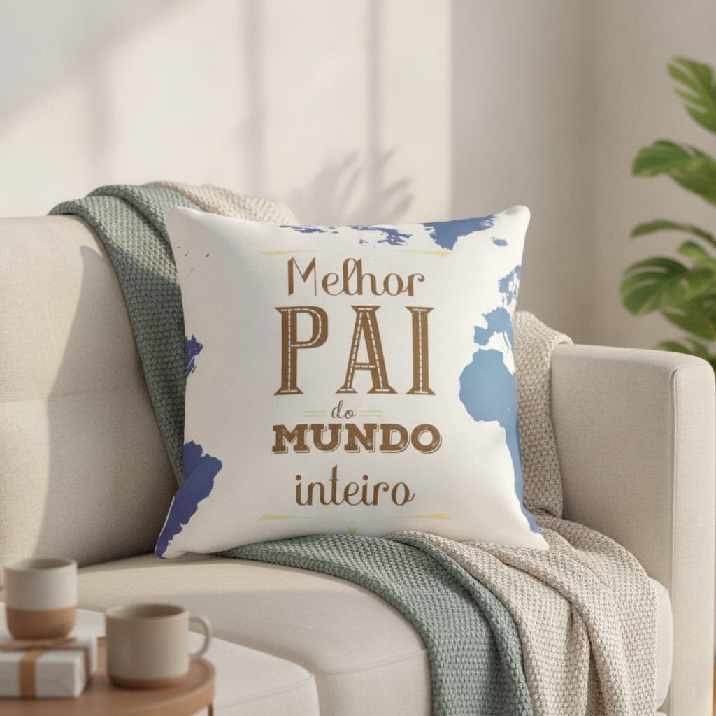 Almofada Melhor Pai Do Mundo Inteiro Presente Dia Dos Pais