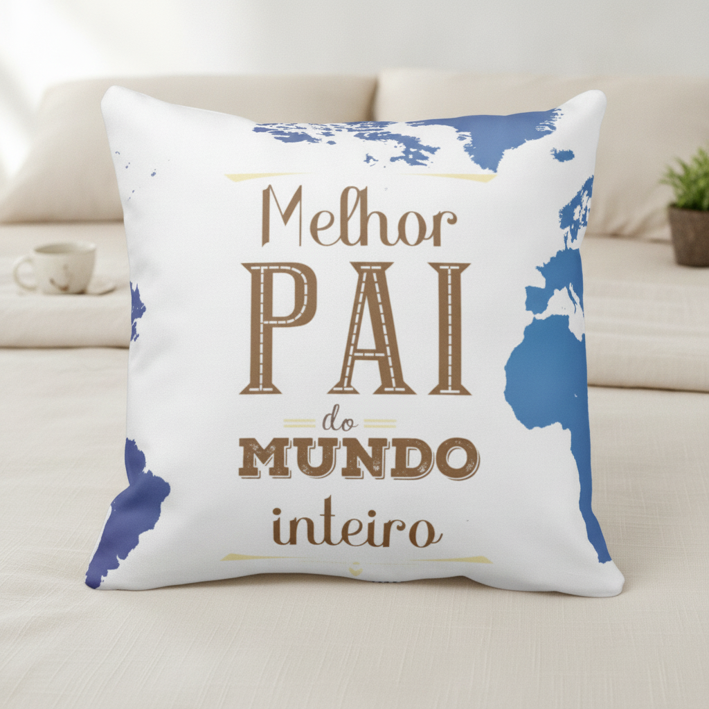 Almofada Melhor Pai Do Mundo Inteiro Presente Dia Dos Pais