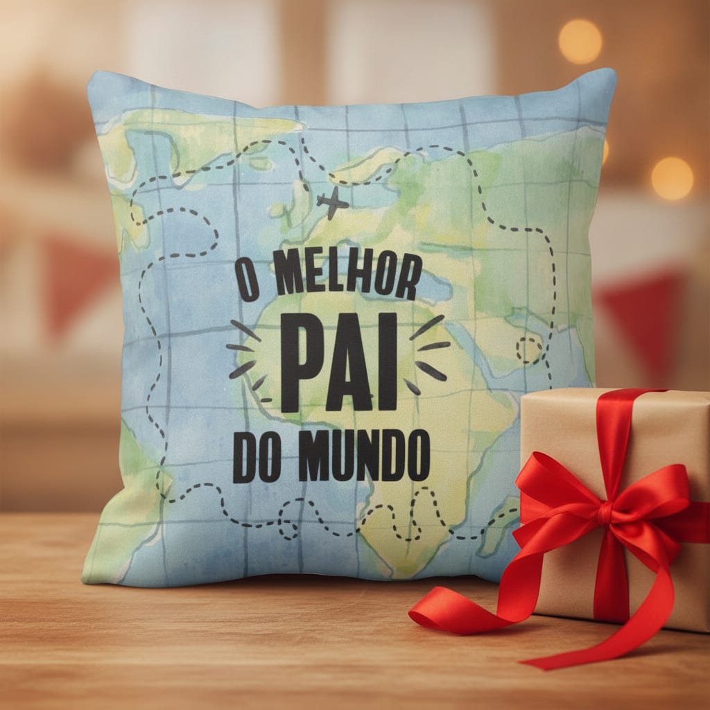 Almofada Personalizada e Decorativa para Melhor Pai do Mundo