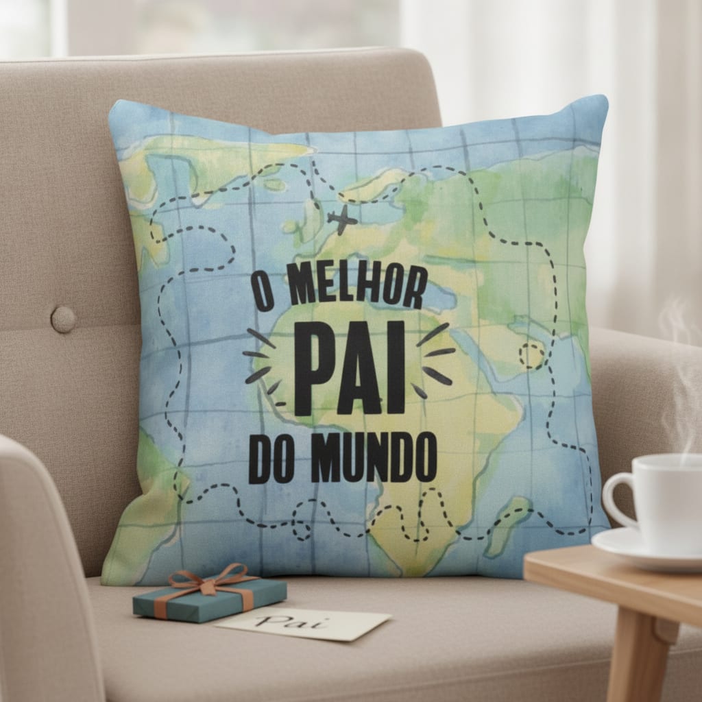 Almofada Personalizada e Decorativa para Melhor Pai do Mundo