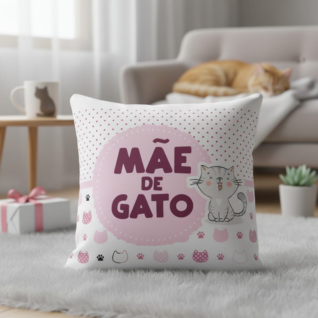 Almofada Personalizada Presente Mãe de Gato