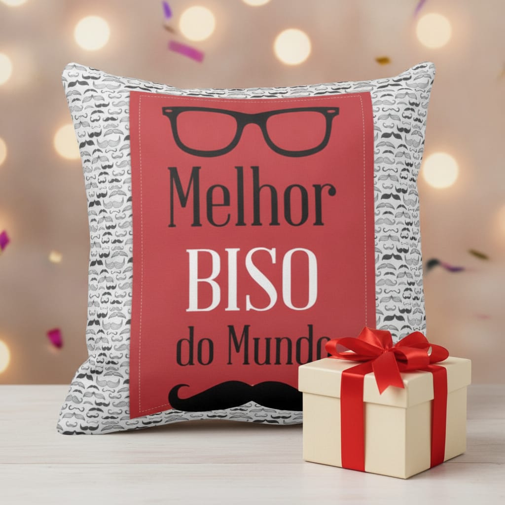 Almofada Presente Criativo Com Frase Melhor Biso Do Mundo - Família (Bisavô)