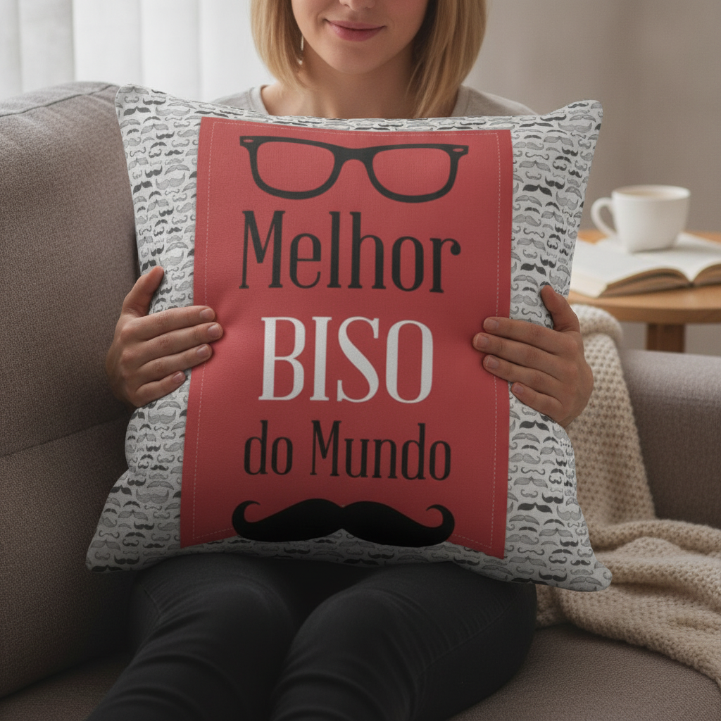 Almofada Presente Criativo Com Frase Melhor Biso Do Mundo