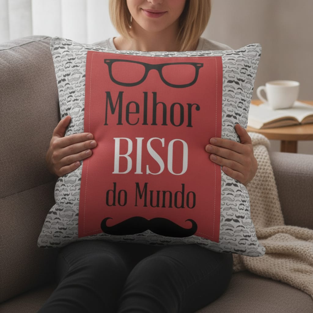 Almofada Presente Criativo Com Frase Melhor Biso Do Mundo