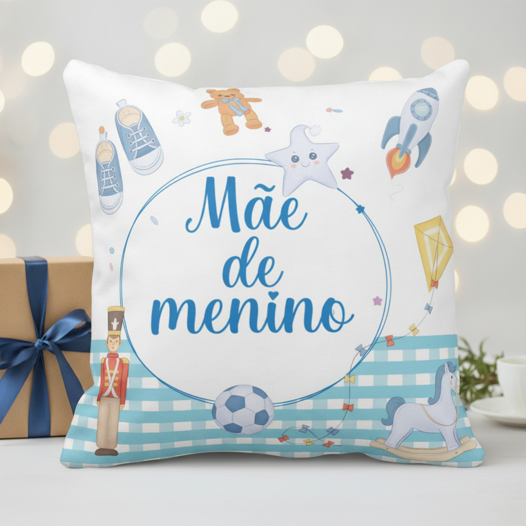Almofada Presente Criativo Mãe De Menino - Mundo Azul
