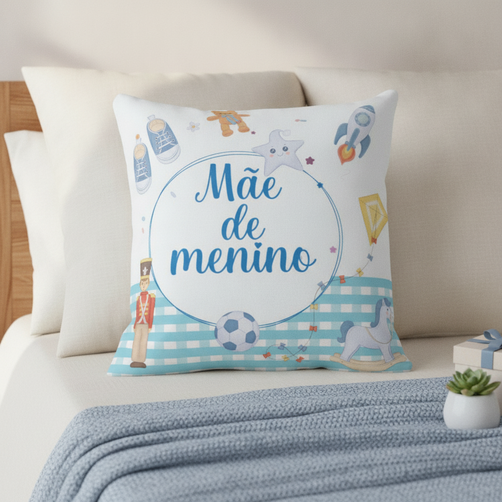 Almofada Presente Criativo Mãe De Menino - Mundo Azul