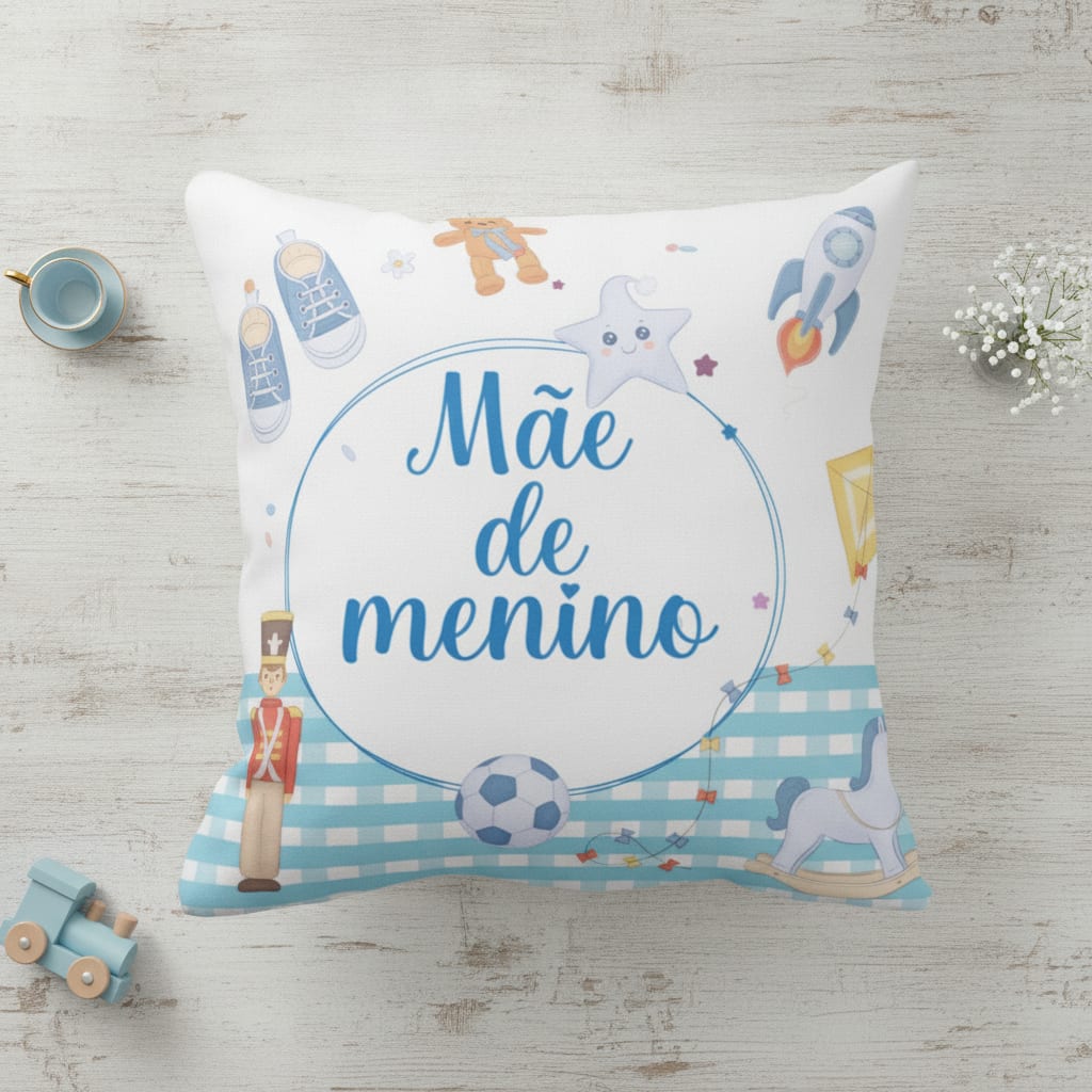 Almofada Presente Criativo Mãe De Menino - Mundo Azul - Família (Mãe)
