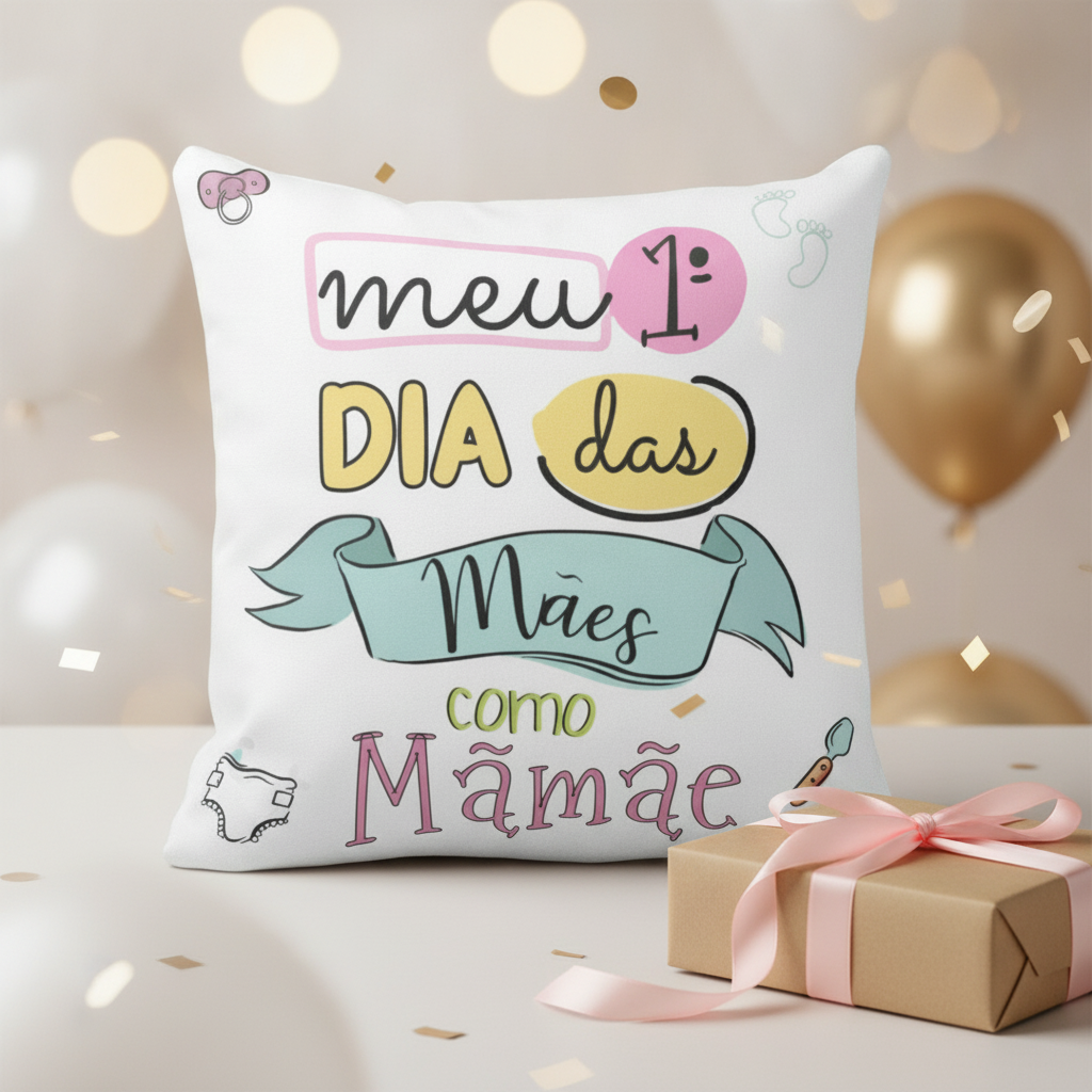 Almofada Presente Criativo Meu Primeiro Dia Das Mães - Família (Mãe)