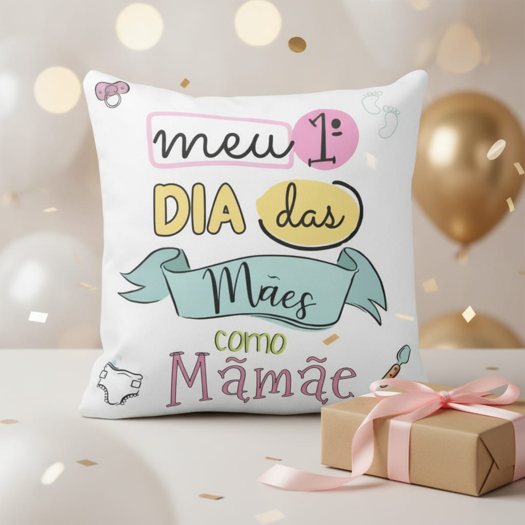Almofada Presente Criativo Meu Primeiro Dia Das Mães - Família (Mãe)