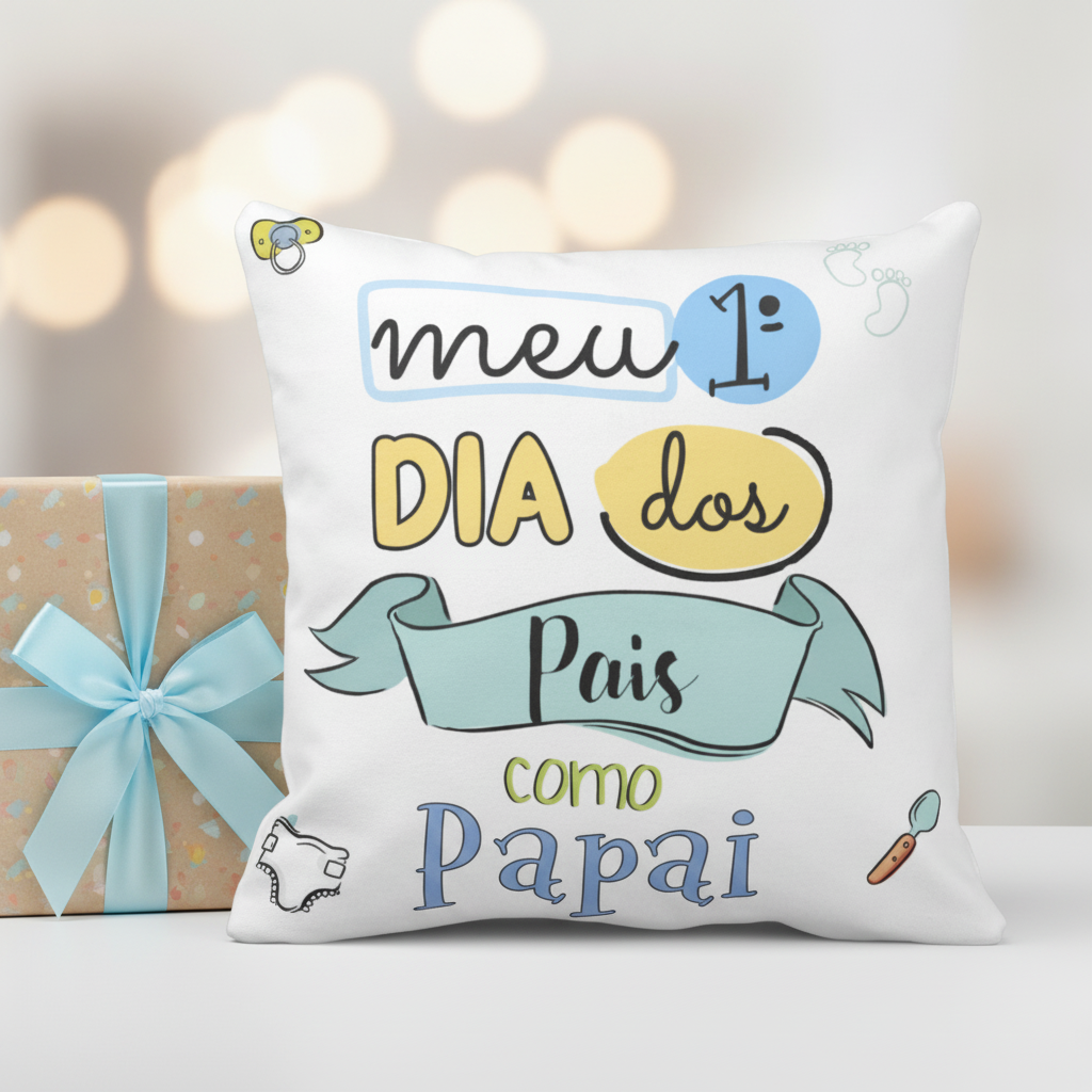 Almofada Presente Criativo Meu Primeiro Dia dos Pais