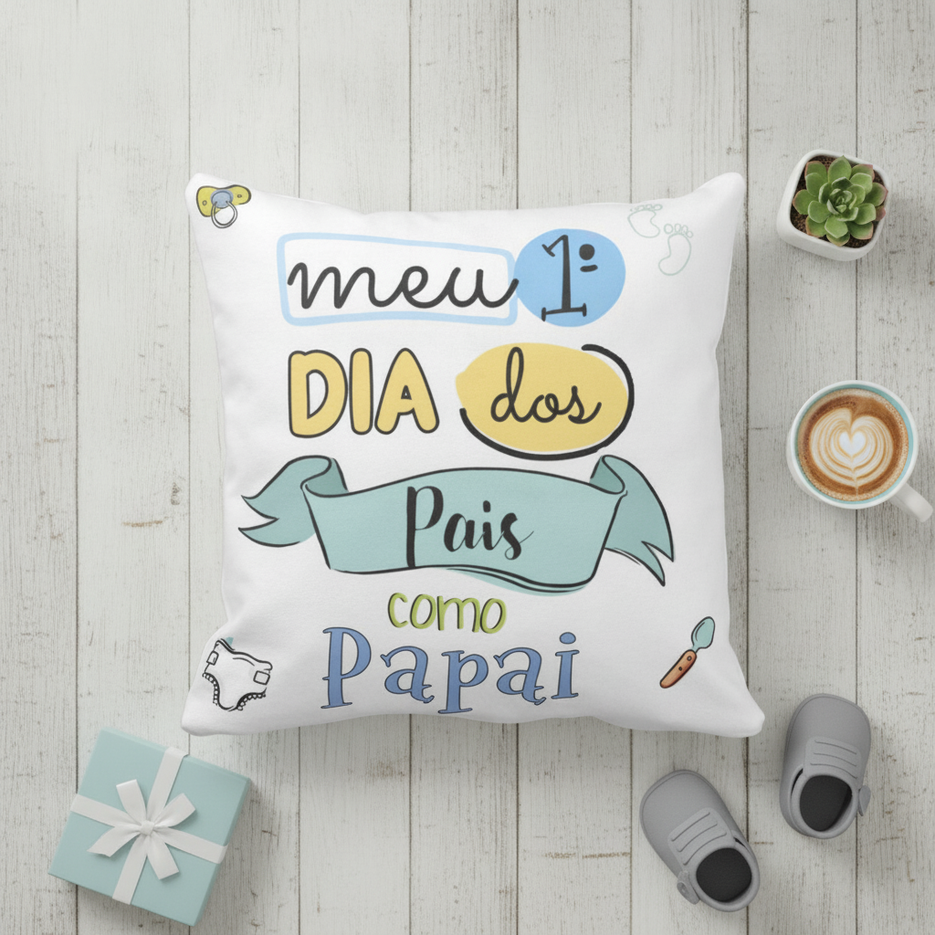 Almofada Presente Criativo Meu Primeiro Dia dos Pais - Família (Pai)